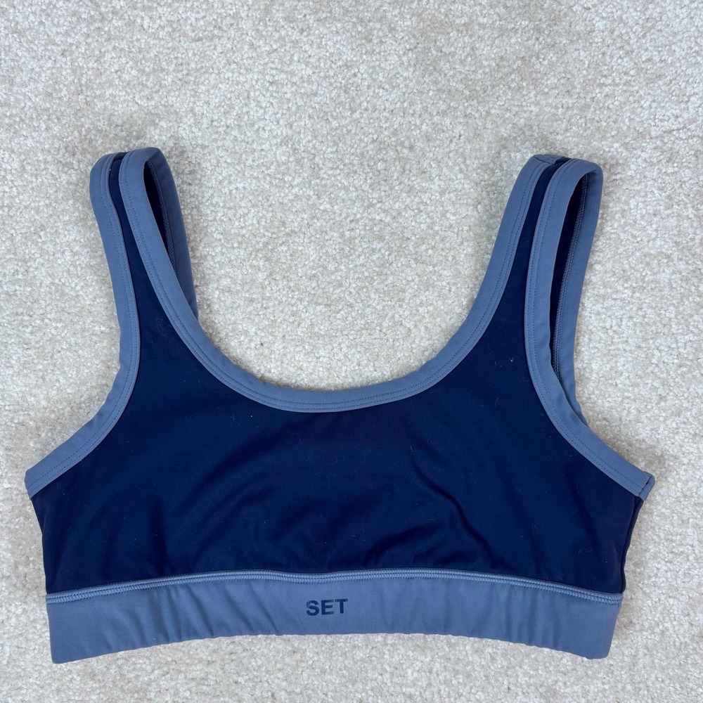 Set Active Sportbody Scoop Neck Sports Bra Navy Blue Small